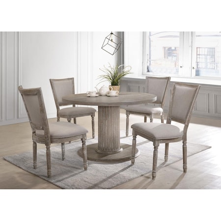 Kd Gabinetes Jessica Vintage Grey Round Dinette Set - 5 Piece KD2815150